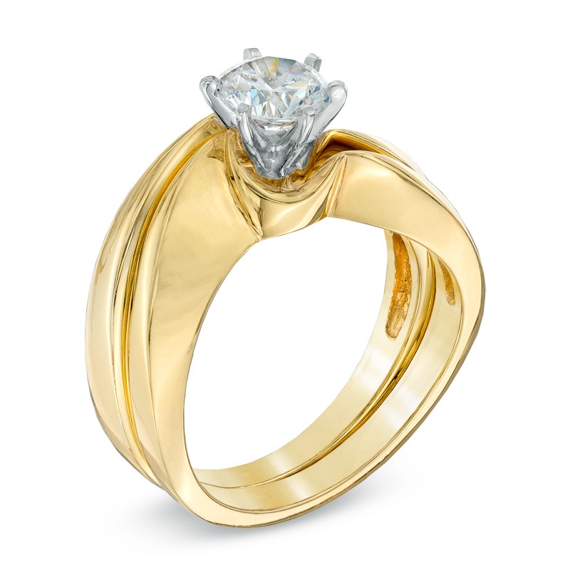 Main Image 2 of 3/4 CT. Certified Diamond Solitaire Bridal Set in 14K Gold (J/I1)