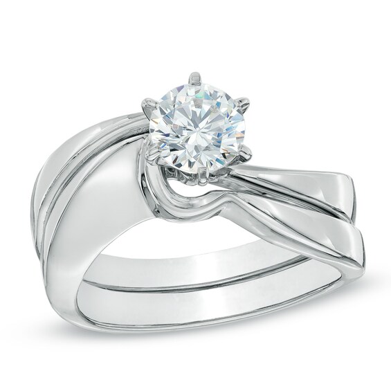 3/4 CT. Certified Diamond Solitaire Bridal Set in 14K White Gold (J/I1)