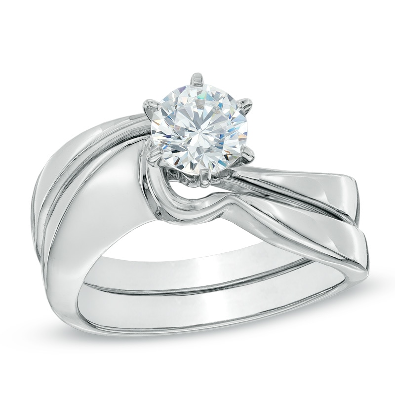 Main Image 1 of 3/4 CT. Certified Diamond Solitaire Bridal Set in 14K White Gold (J/I1)