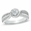 Thumbnail Image 1 of 1 CT. T.W. Diamond Bypass Engagement Ring in 14K White Gold