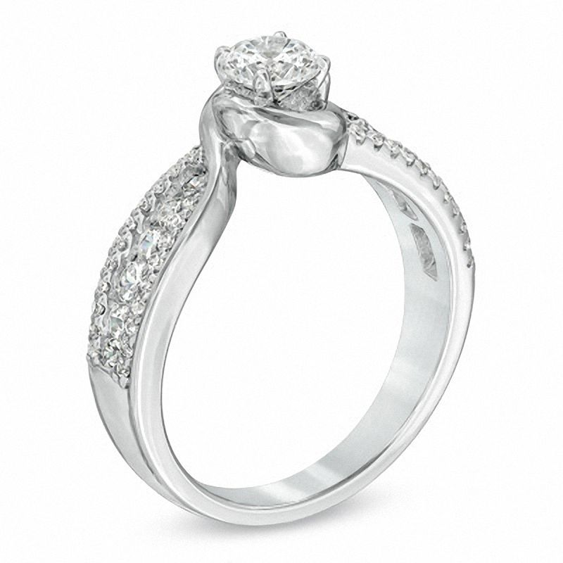 Main Image 2 of 1 CT. T.W. Diamond Bypass Engagement Ring in 14K White Gold