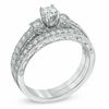 Thumbnail Image 2 of 5/8 CT. T.W. Diamond Three Stone Bridal Set in 14K White Gold