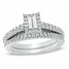 Thumbnail Image 1 of 5/8 CT. T.W. Baguette Diamond Frame Bridal Set in 14K White Gold
