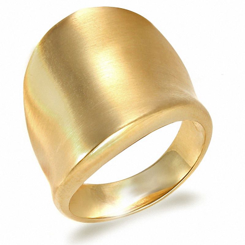 20.0mm Brushed Concave Dome Ring in Yellow IP Stainless Steel