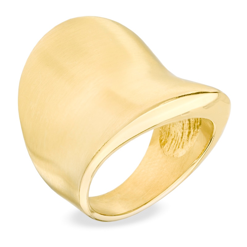 20.0mm Brushed Concave Dome Ring in Yellow IP Stainless Steel
