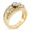 Thumbnail Image 1 of 1-1/4 CT. T.W. Baguette and Round Diamond Engagement Ring in 14K Gold