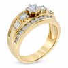 Thumbnail Image 2 of 1-1/4 CT. T.W. Baguette and Round Diamond Engagement Ring in 14K Gold