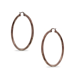 60mm Tube Hoop Earrings in Brown IP Stainless Steel