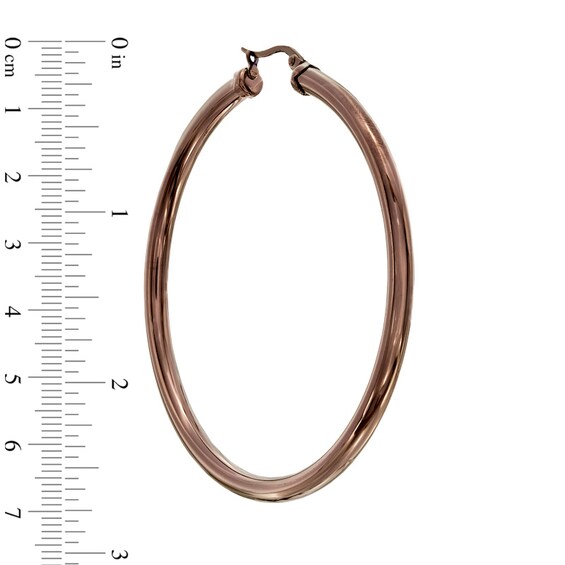 60mm Tube Hoop Earrings in Brown IP Stainless Steel