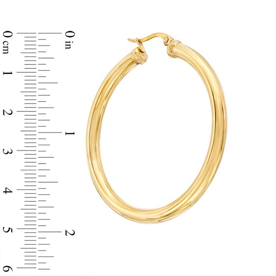 40mm Tube Hoop Earrings in Yellow IP Stainless Steel