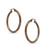 Thumbnail Image 0 of 40mm Tube Hoop Earrings in Brown IP Stainless Steel