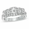 Thumbnail Image 1 of 1-3/4 CT. T.W. Certified Emerald-Cut Diamond Five Stone Twist Ring in 14K White Gold (I/I1)