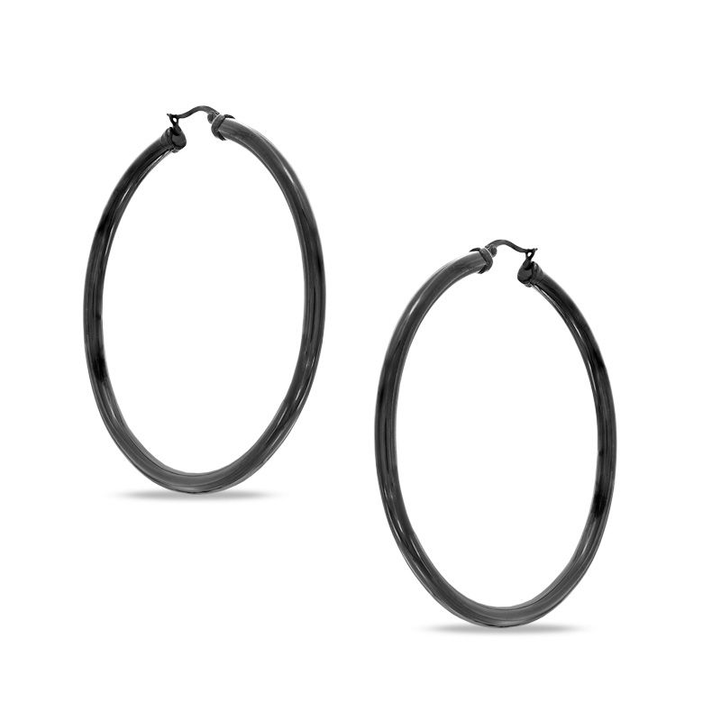 CH20-070 Mid-sized 70mm, 2.8 inch 925 Silver Continuous Hoop Earrings -  1000Jewels.com
