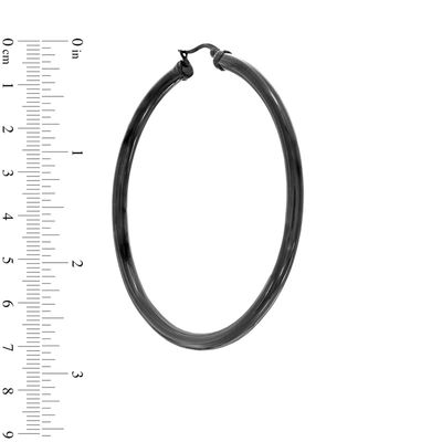 60mm Tube Hoop Earrings in Black IP Stainless Steel Zales