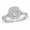 Thumbnail Image 1 of 1-3/4 CT. T.W. Certified Radiant-Cut Diamond Frame Engagement Ring in 14K White Gold (I/I1)