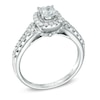Thumbnail Image 2 of 1 CT. T.W. Certified Cushion-Cut Diamond Frame Engagement Ring in 14K White Gold (I/I1)