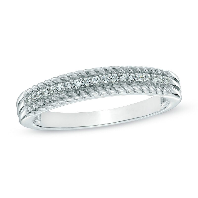 Main Image 1 of 1/10 CT. T.W. Diamond Anniversary Band in 10K White Gold