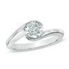 Thumbnail Image 1 of 5/8 CT. Certified Diamond Solitaire Half Bezel Engagement Ring in 14K White Gold (J/I1)