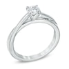 Thumbnail Image 2 of 1/2 CT. Certified Diamond Solitaire Twist Shank Engagement Ring in 14K White Gold (J/I1)