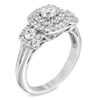 Thumbnail Image 1 of 1 CT. T.W. Diamond Double Frame Three Stone Ring in 10K White Gold