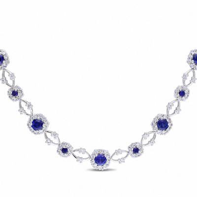 sterling silver sapphire necklace