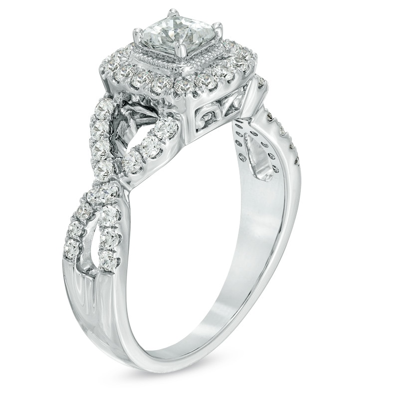 Celebration Lux® 1 CT. T.W. Princess-Cut Diamond Engagement Ring in 14K White Gold (I/SI2)