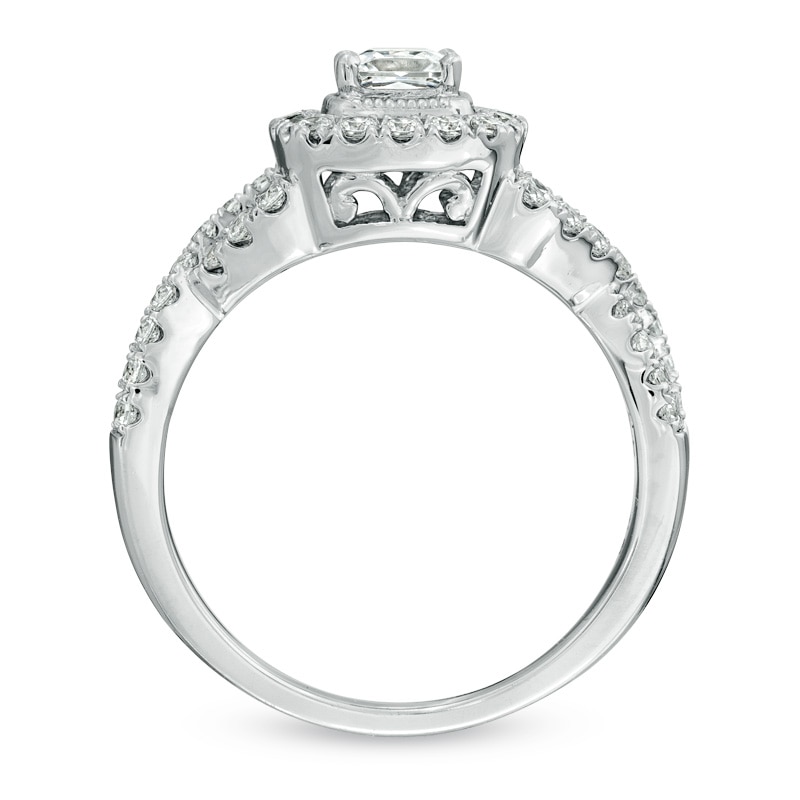 Celebration Lux® 1 CT. T.W. Princess-Cut Diamond Engagement Ring in 14K White Gold (I/SI2)