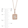 Thumbnail Image 1 of 1/4 CT. T.W. Composite Diamond Rectangular Frame Pendant in 10K Rose Gold