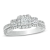 Thumbnail Image 1 of Vera Wang Love Collection 1 CT. T.W. Princess-Cut Diamond Three Stone Engagement Ring in 14K White Gold