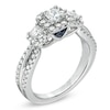 Thumbnail Image 2 of Vera Wang Love Collection 1 CT. T.W. Princess-Cut Diamond Three Stone Engagement Ring in 14K White Gold