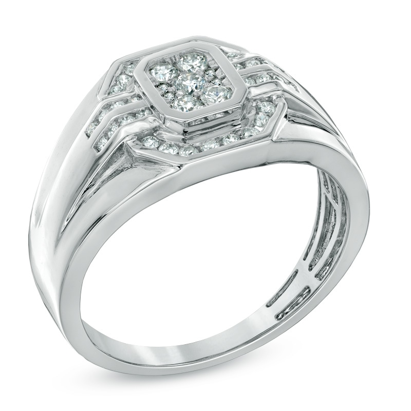 Men's 1/2 CT. T.W. Diamond Ring in 10K White Gold