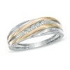 Thumbnail Image 0 of Men's 1/8 CT. T.W. Diamond Ring in 10K Two-Tone Gold