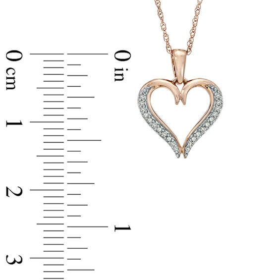 Diamond Accent Heart Pendant in 10K Rose Gold