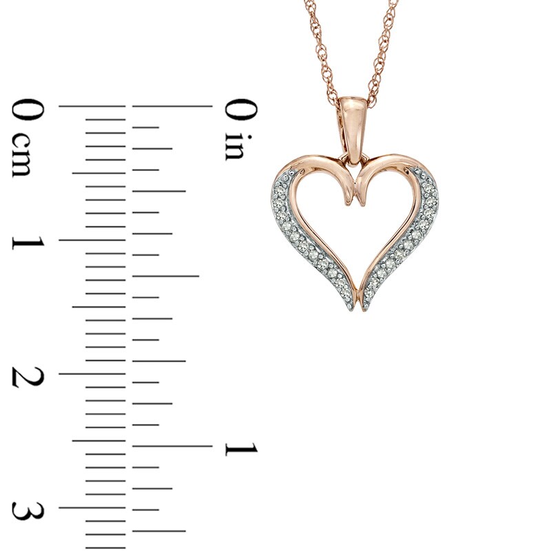 Main Image 2 of Diamond Accent Heart Pendant in 10K Rose Gold