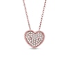 Thumbnail Image 0 of 1/8 CT. T.W. Diamond Cluster Heart Pendant in 10K Rose Gold