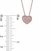 Thumbnail Image 1 of 1/8 CT. T.W. Diamond Cluster Heart Pendant in 10K Rose Gold
