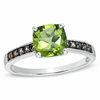 Thumbnail Image 1 of 7.0mm Cushion-Cut Peridot and Smoky Quartz Frame Ring in 10K Gold