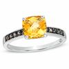 Thumbnail Image 1 of 7.0mm Cushion-Cut Citrine and Smoky Quartz Frame Ring in 10K Gold