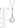 Thumbnail Image 2 of 7.5-8.0mm Freshwater Cultured Pearl, Lab-Created White Sapphire and Diamond Accent Pendant in 10K White Gold