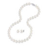 Thumbnail Image 0 of 8.0 - 9.0mm Cultured Freshwater Pearl Strand Necklace and Stud Earrings Set in 14K White Gold - 17"