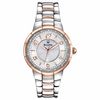 Ladies' Bulova Rosedale Diamond Accent Two-Tone Watch with Mother-of-Pearl Dial (Model: 98R162)