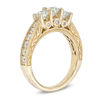 Thumbnail Image 1 of 1-1/2 CT. T.W. Certified Diamond Three Stone Vintage-Style Ring in 14K Gold (I/I1)