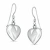 Thumbnail Image 1 of Sterling Silver Puffed Heart Drop Earrings