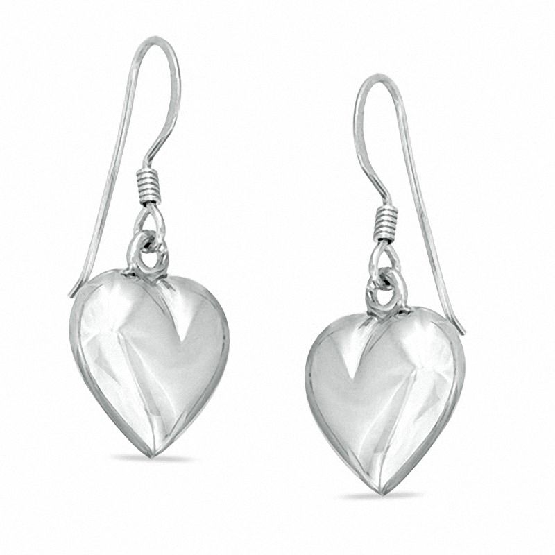 Sterling silver heart drop sales earrings
