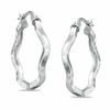 Thumbnail Image 0 of 2.3 x 25.5mm Sterling Silver Squiggle Square Edged Hoop Earrings