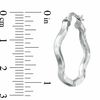 Thumbnail Image 2 of 25.5mm Sterling Silver Squiggle Square Edged Hoop Earrings