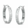 Thumbnail Image 0 of 1.5 x 20.5mm Sterling Silver Flat Oval Hoop Earrings