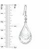 Sterling Silver Layered Open Teardrop Earrings