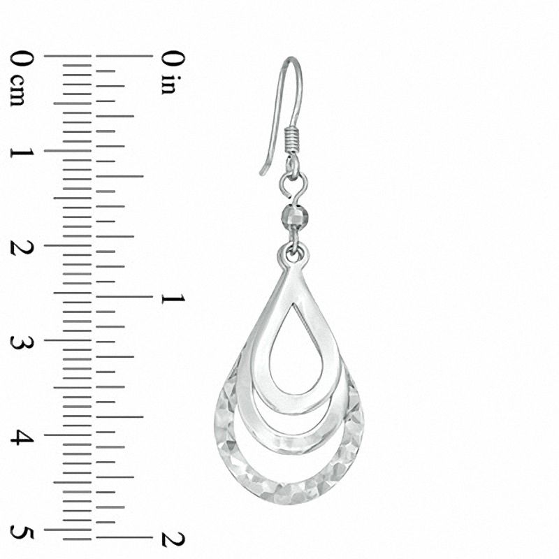 Sterling Silver Layered Open Teardrop Earrings