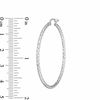 Thumbnail Image 1 of 2.0 x 43.0mm Sterling Silver Diamond-Cut Hoop Earrings